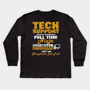 Tech Support Computer Whisperer Funny Kids Long Sleeve T-Shirt